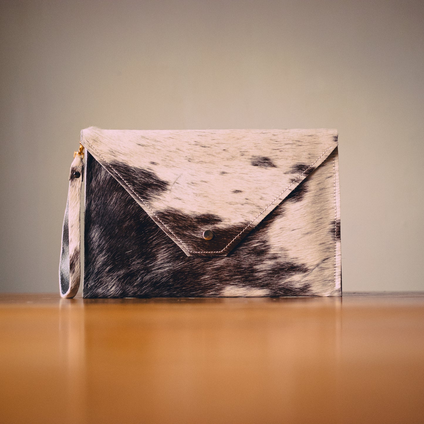 Handmade Cowhide Envelope Clutch Bag | One-of-a-Kind, Made in Wales