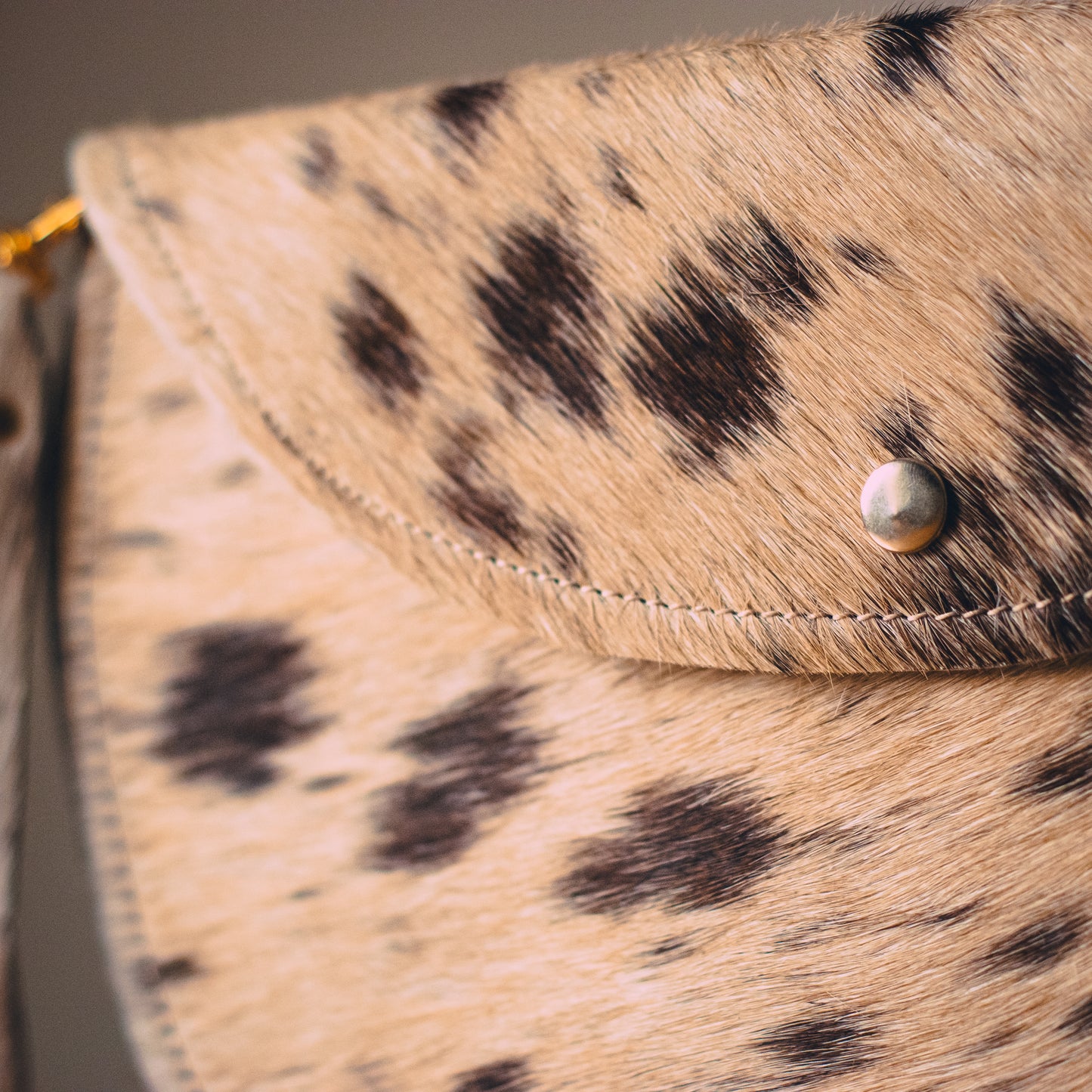 Handmade Cowhide Moon Clutch Bag | One-of-a-Kind, Made in Wales