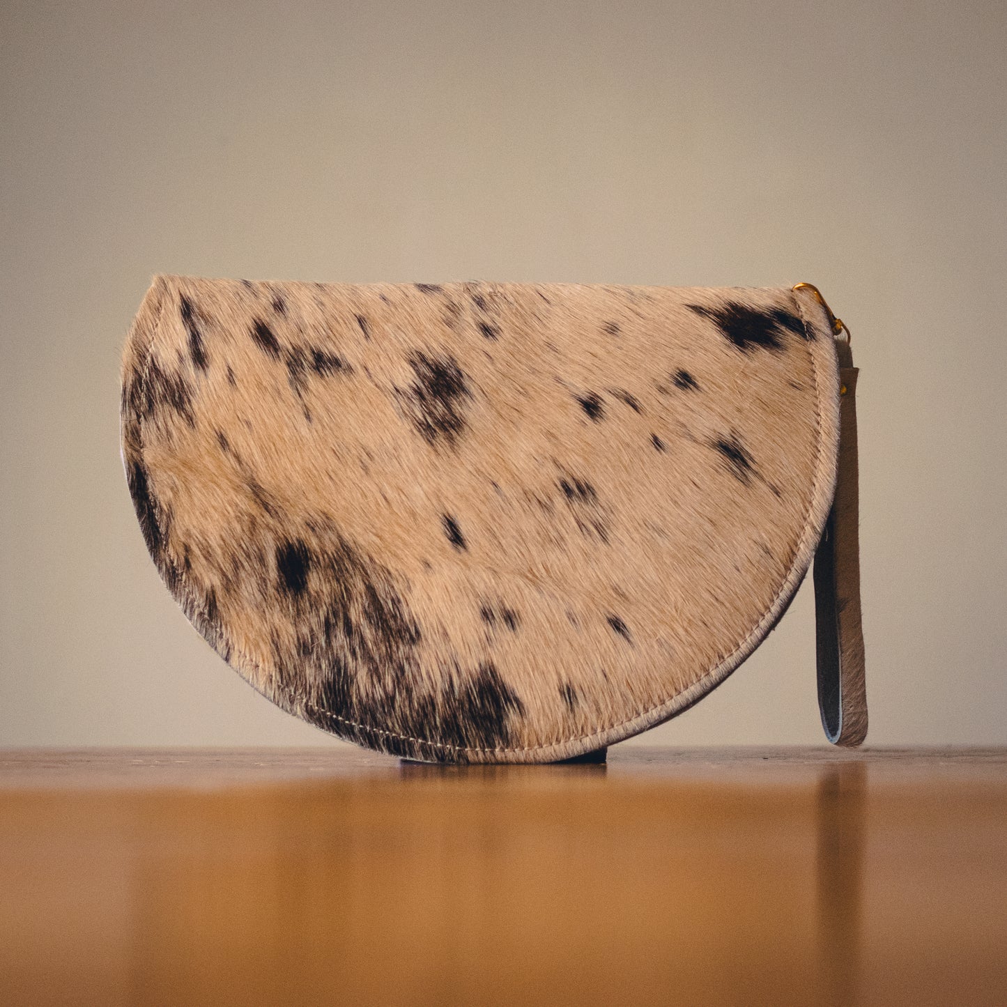 Handmade Cowhide Moon Clutch Bag | One-of-a-Kind, Made in Wales