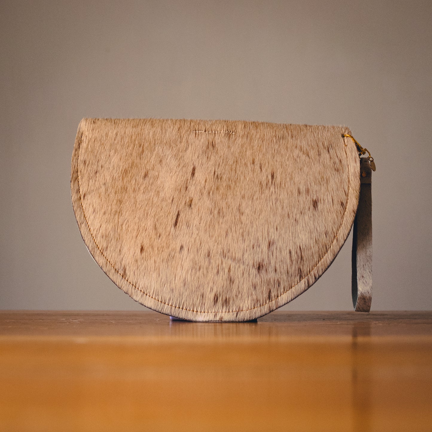 Handmade Cowhide Moon Clutch Bag | One-of-a-Kind, Made in Wales