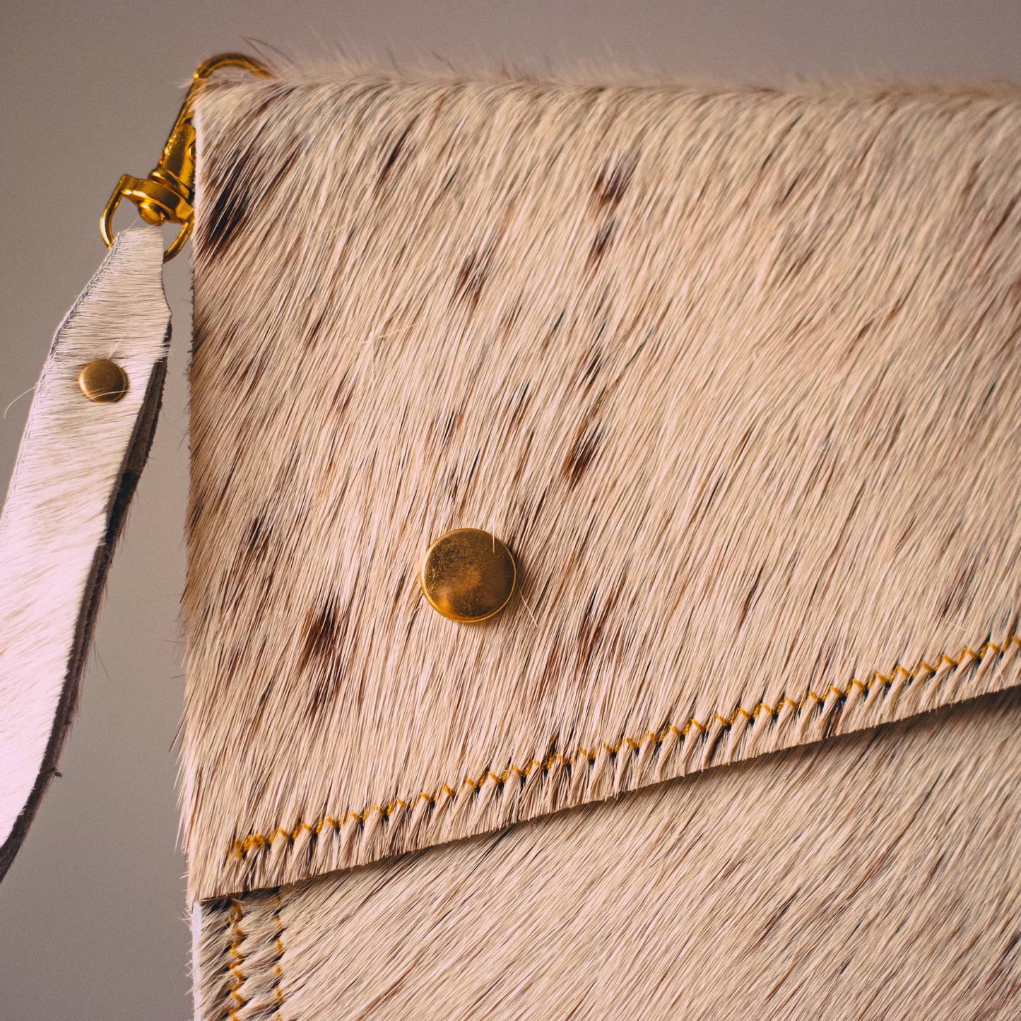 Handmade Cowhide Clutch Bag – Compact, One-of-a-Kind & Made in Wales