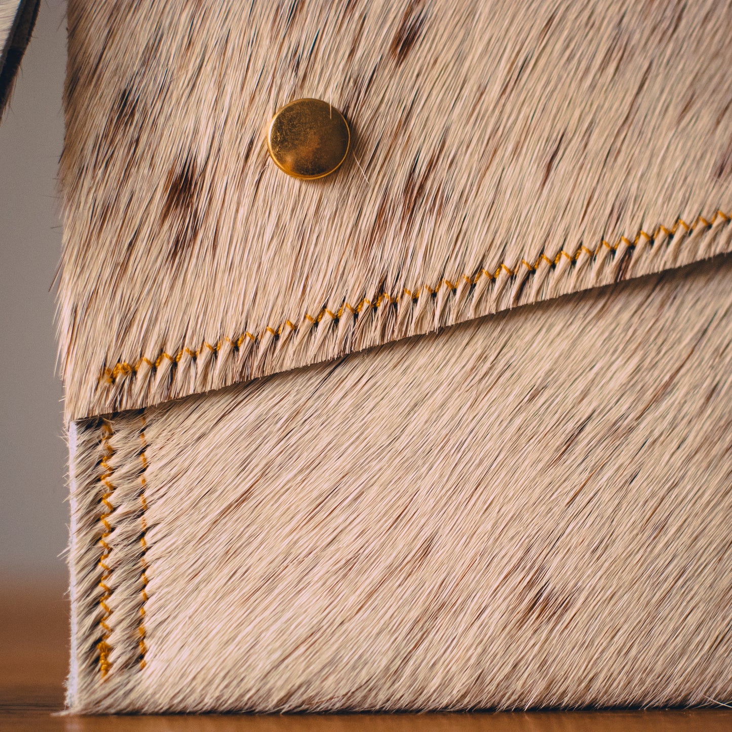 Handmade Cowhide Clutch Bag – Compact, One-of-a-Kind & Made in Wales