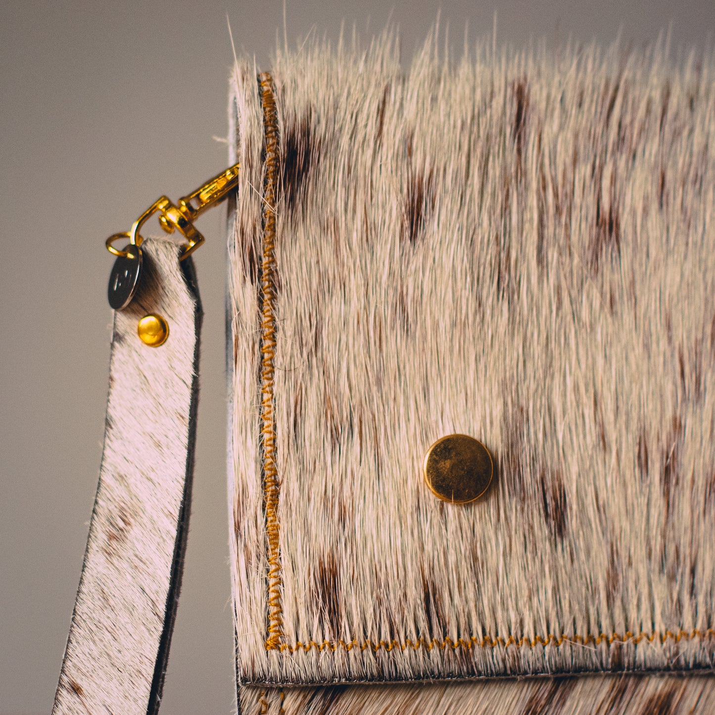 Handmade Cowhide Clutch Bag – Compact, One-of-a-Kind & Made in Wales