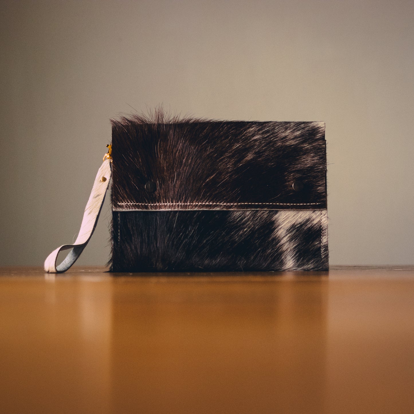 Handmade Cowhide Clutch Bag – Compact, One-of-a-Kind & Made in Wales